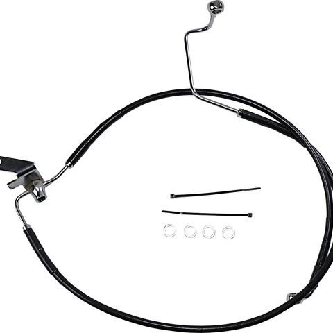 DRAG SPECIALTIES Brake Line - Rear - Black - +3