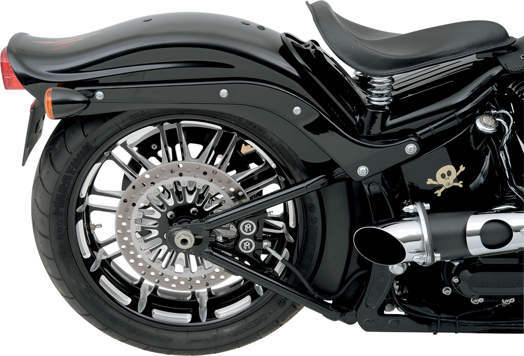 PERFORMANCE MACHINE (PM) 4-Piston Caliper - Rear - Contrast Cut™ 08-17 Softail Four-Piston Differential-Bore Caliper - Team Dream Rides