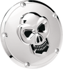 DRAG SPECIALTIES Skull Derby Cover - Chrome - 5 Hole Chrome 3-D Skull Derby Cover - Team Dream Rides