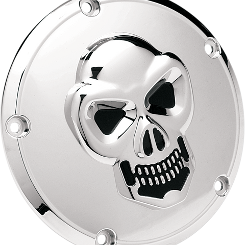 DRAG SPECIALTIES Skull Derby Cover - Chrome - 5 Hole Chrome 3-D Skull Derby Cover - Team Dream Rides