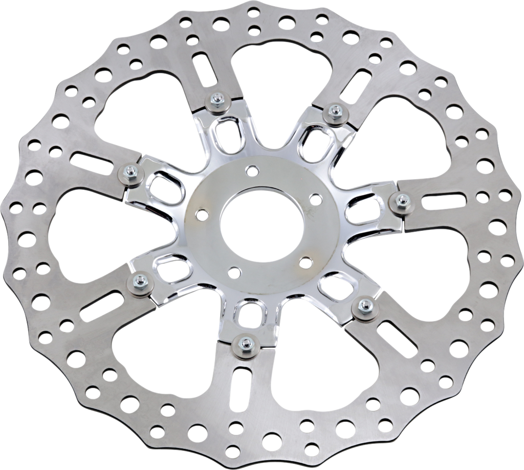 ARLEN NESS Front Rotor - 7 Valve - 14" - Chrome Two-Piece Floating Brake Rotor - Team Dream Rides