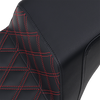 SADDLEMEN Step Up Seat - Driver's Lattice Stitched - Red Step Up Seat — Lattice Stitched - Team Dream Rides