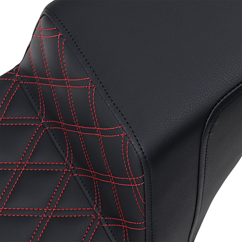 SADDLEMEN Step Up Seat - Driver's Lattice Stitched - Red Step Up Seat — Lattice Stitched - Team Dream Rides