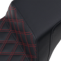 SADDLEMEN Step Up Seat - Driver's Lattice Stitched - Red Step Up Seat — Lattice Stitched - Team Dream Rides