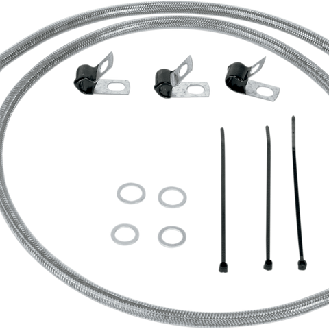DRAG SPECIALTIES Brake Line - Front - FLST '00-'07 Stainless Steel Brake Line Kit - Team Dream Rides