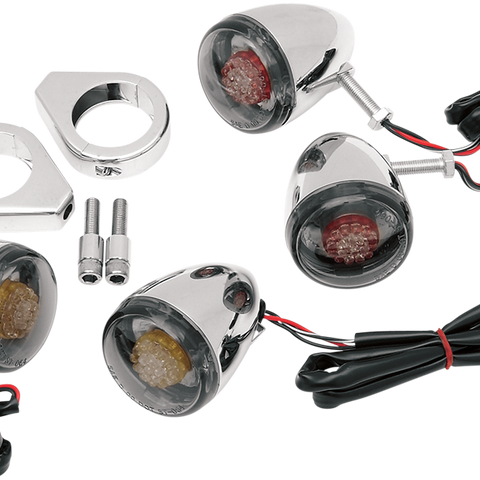 DRAG SPECIALTIES Turn Signal Kit - Red/Smoke Custom Deuce-Style LED Turn Signal Kit - Team Dream Rides