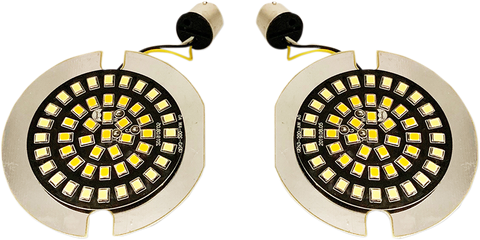 DRAG SPECIALTIES Flat-Style Dual Front Turn Signal Insert - White - Amber Front Dual Ring Turn Signal Inserts - Team Dream Rides