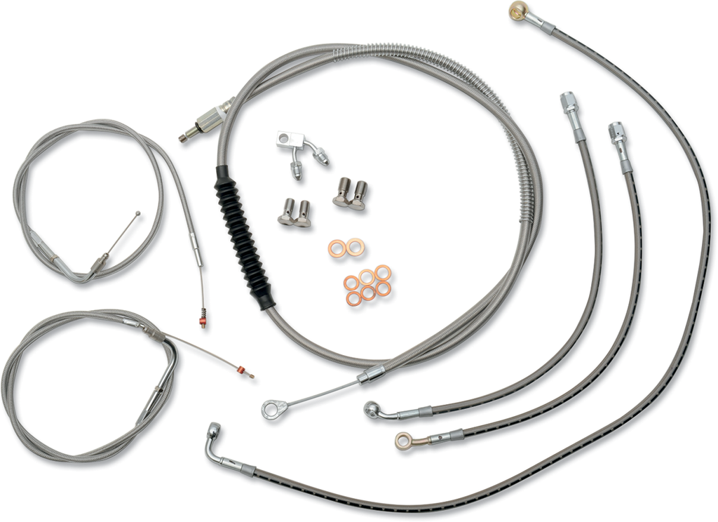 LA CHOPPERS 15" - 17" Cable Kit for '15 FXSB Standard Stainless Braided Handlebar Cable/Brake Line Kit - Team Dream Rides