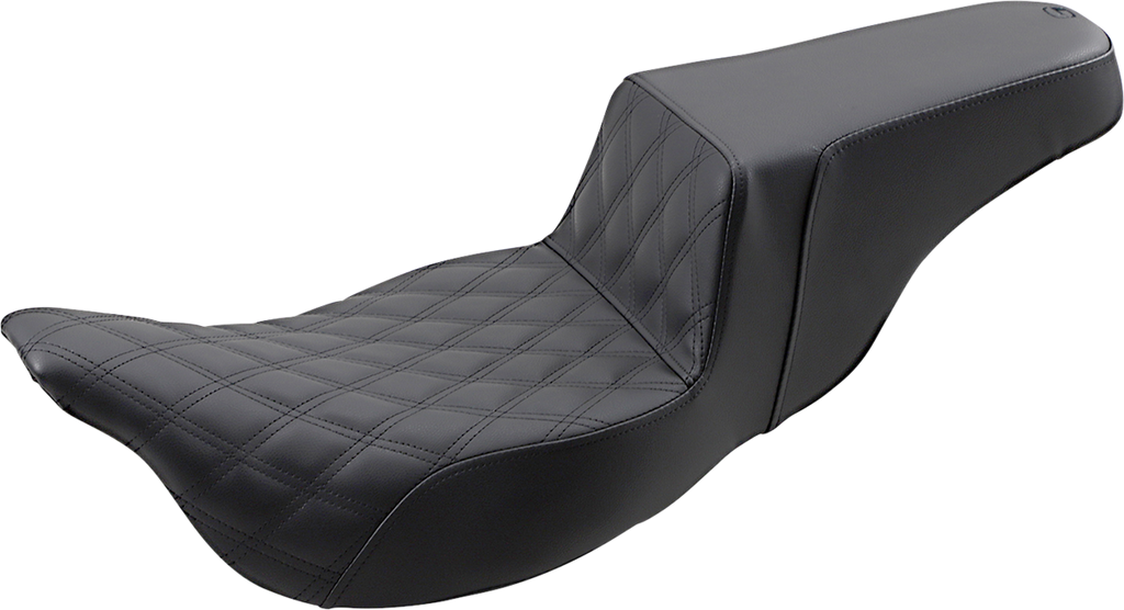 SADDLEMEN Step Up Seat - Lattice Stitched - FLH Step Up Seat — Front Lattice Stitch - Team Dream Rides