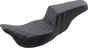 SADDLEMEN Step Up Seat - Lattice Stitched - FLH Step Up Seat — Front Lattice Stitch - Team Dream Rides