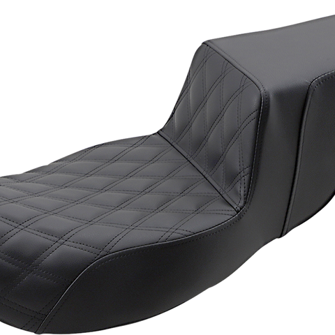 SADDLEMEN Step Up Seat - Lattice Stitched - FLH Step Up Seat — Front Lattice Stitch - Team Dream Rides