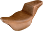 SADDLEMEN Step Up Seat - Rear Lattice Stitched - Brown - FLH Step Up Seat — Rear Lattice Stitch - Team Dream Rides