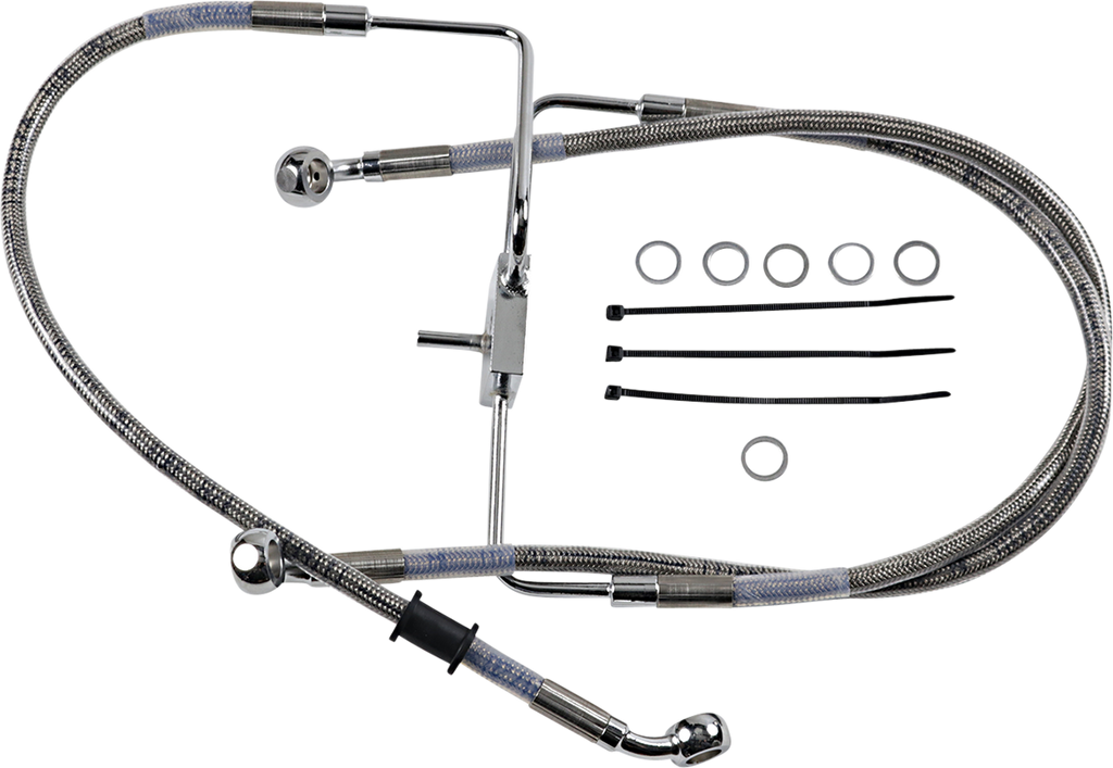 DRAG SPECIALTIES Brake Line - +2" - Stainless Steel - XL Extended Length Stainless Steel Brake Line - Team Dream Rides