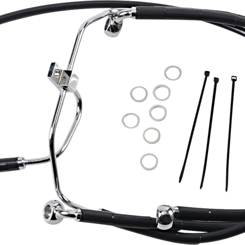 DRAG SPECIALTIES Brake Line - Front - Black - +10