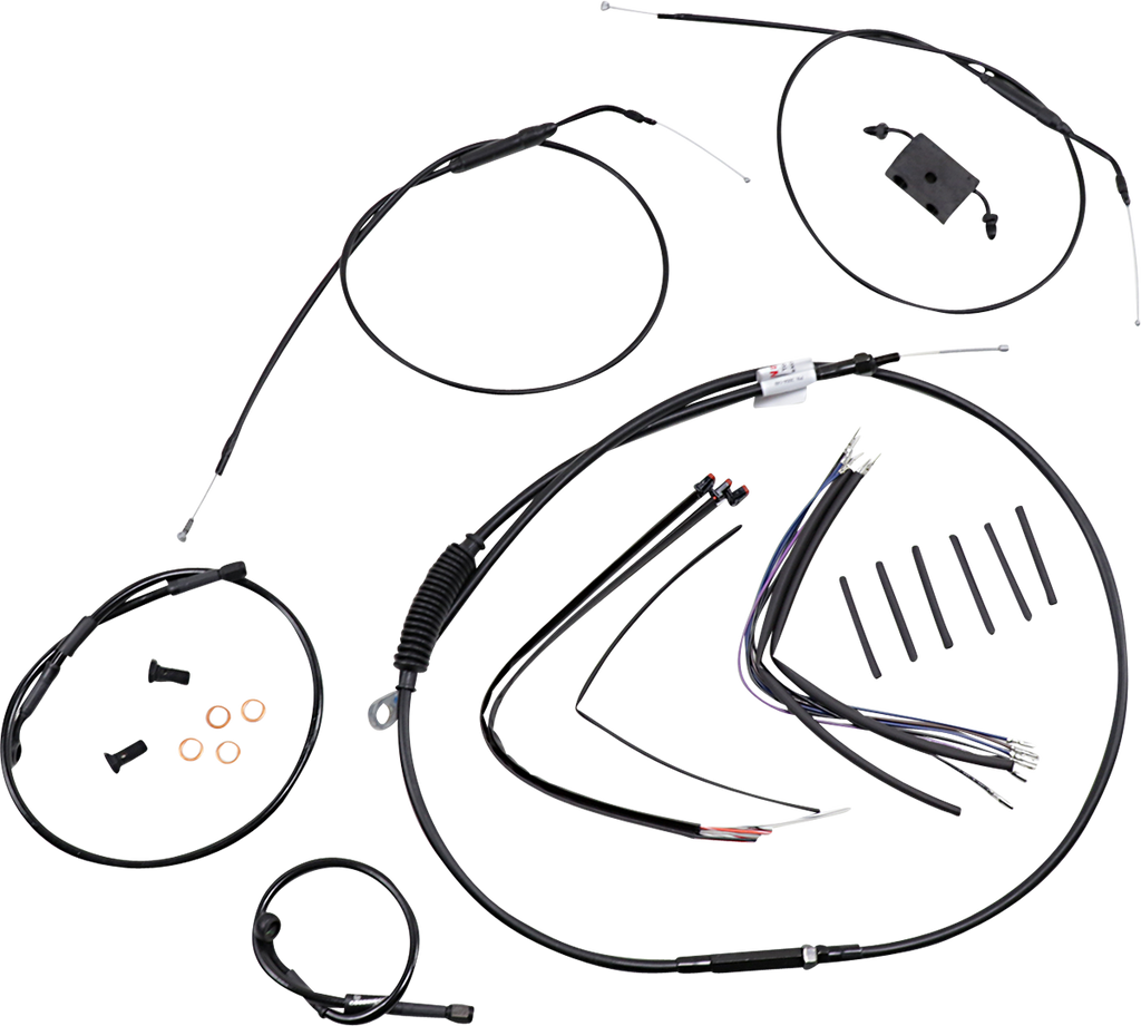 BURLY BRAND Extended Handlebar Cable And Brake Line Kit For Sportsters With ABS And 12" Ape Hanger Handlebars Extended Handlebar Cable and Brake Line Kit for Sportsters with ABS - Team Dream Rides