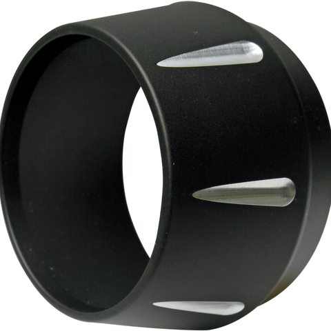 BASSANI XHAUST End Cap - Black - Fluted - Short Megaphone End Cap - Team Dream Rides