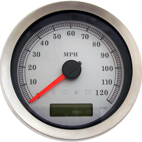 DRAG SPECIALTIES Programmable Speedometer - White Face - MPH 4” Programmable Electronic Speedometer - Team Dream Rides