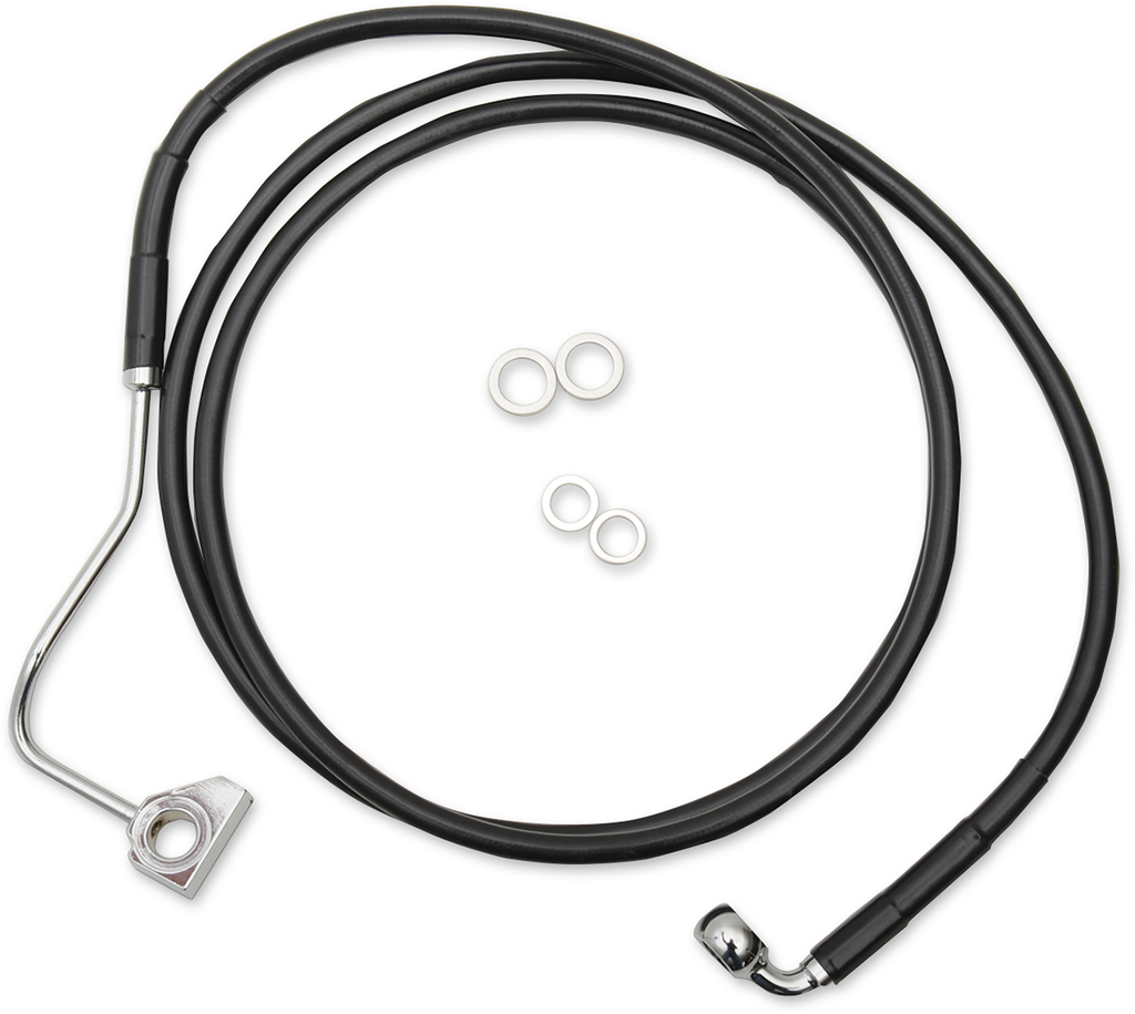 DRAG SPECIALTIES Brake Line - Front - Black - +8" Extended Length Black Vinyl Brake Line Kit - Team Dream Rides