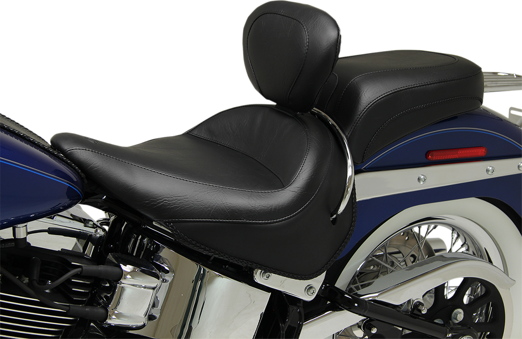 MUSTANG Wide Vintage Solo Seat - Driver's Backrest Wide-Style Solo Seat with Removable Backrest - Team Dream Rides