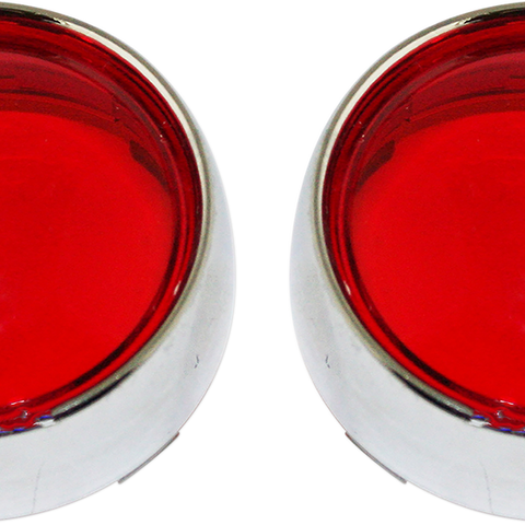 CUSTOM DYNAMICS Bullet Signal Lenses - Chrome/Red Bezel/Lenses for ProBEAM® Bullet Turn Signals - Team Dream Rides