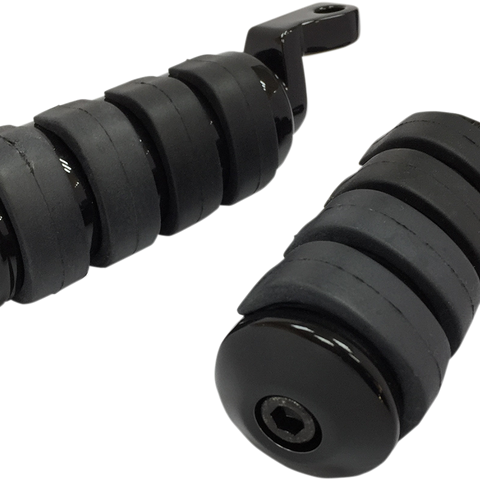 DRAG SPECIALTIES Soft-Ride Black Foot Pegs - XL Foot Pegs - Team Dream Rides