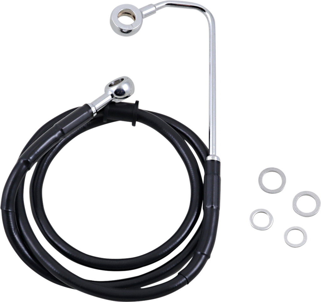 DRAG SPECIALTIES Brake Line - +6" - Black - '15-'17 Softail Extended Length Stainless Steel Brake Line - Team Dream Rides