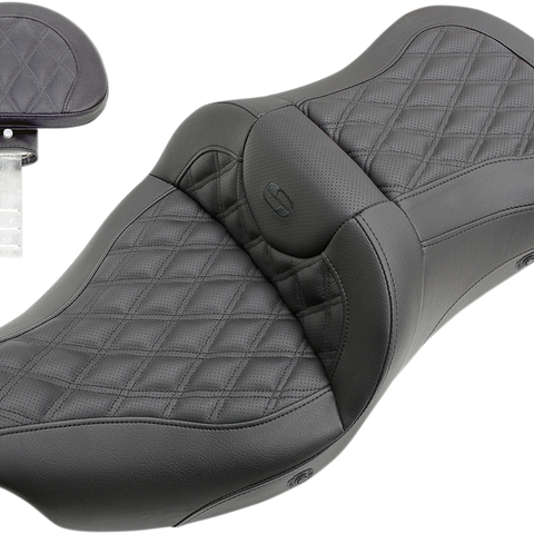 SADDLEMEN Roadsofa™ Seat - Heated - Lattice Stitched - Backrest Roadsofa™ Trike Seat - Team Dream Rides