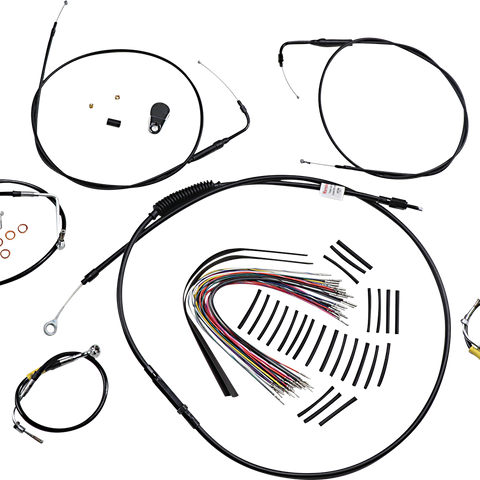 BURLY BRAND Black Control Kit for Early Touring Bikes with 15