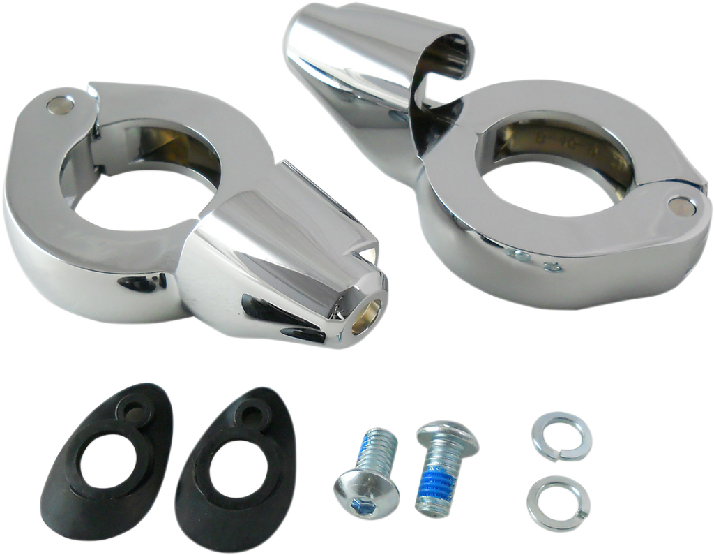 DRAG SPECIALTIES Turn Signal Mount - 39mm - Chrome Turn Signal Fork Clamps - Team Dream Rides