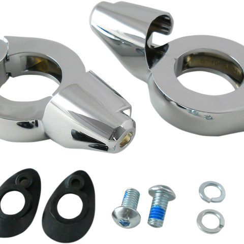 DRAG SPECIALTIES Turn Signal Mount - 39mm - Chrome Turn Signal Fork Clamps - Team Dream Rides