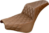 SADDLEMEN Step Up Seat - Lattice Stitched - Brown Step Up Seat — Lattice Stitched - Team Dream Rides