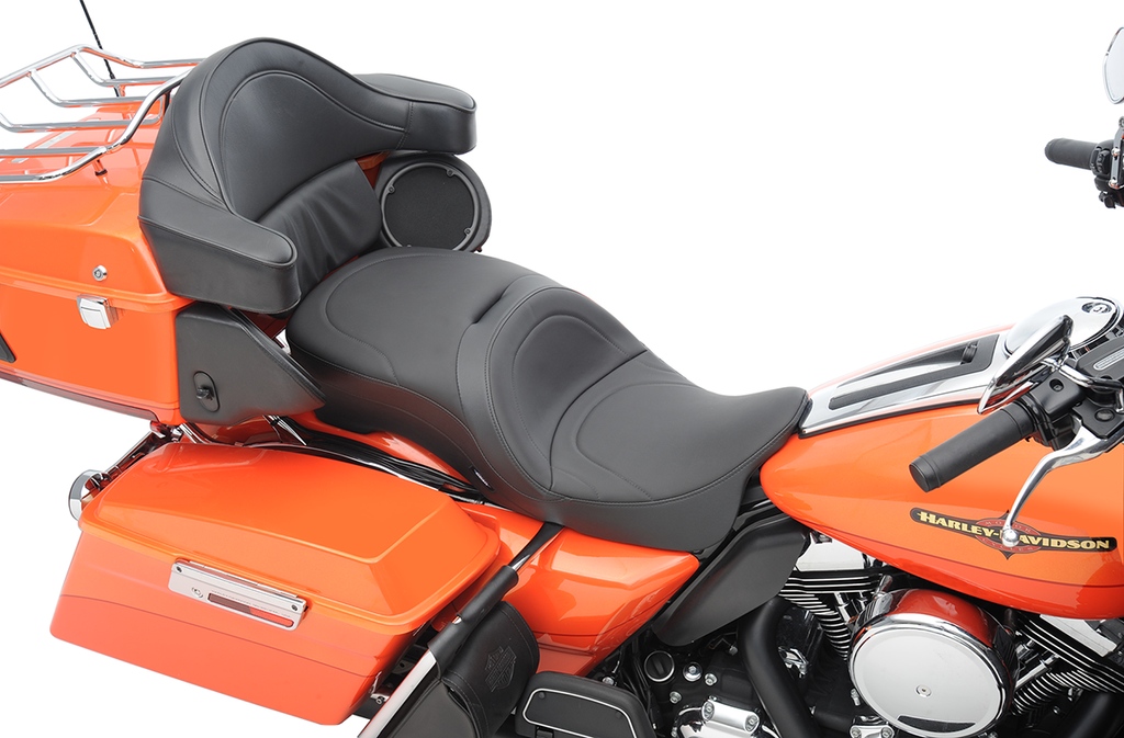 DRAG SPECIALTIES SEATS Touring Seat - Mild Stitch - FL '09+ Backrest Compatible 2-Up Leather Touring Seat — Mild Stitched - Team Dream Rides