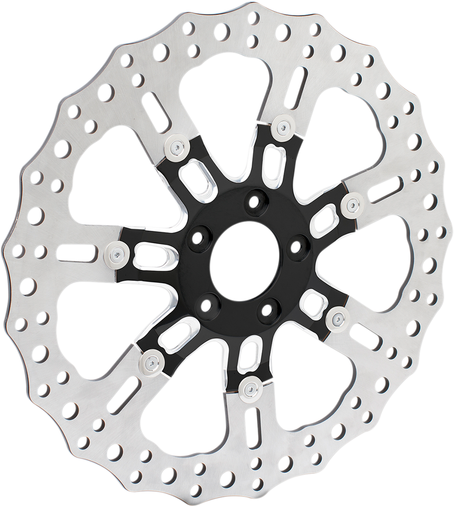 ARLEN NESS Front Rotor - 7 Valve - 14" - Black Two-Piece Floating Brake Rotor - Team Dream Rides