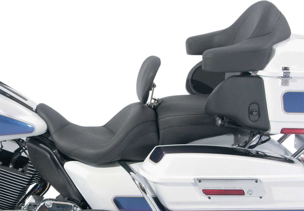 MUSTANG Lowdown Seat with Driver Backrest - Plain Lowdown™ 2-Up Seat - Team Dream Rides