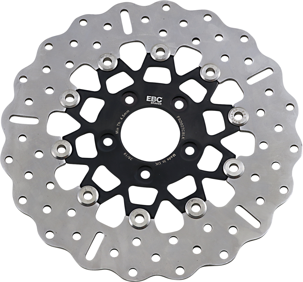 EBC Brake Rotor - Black Carrier - FSD027CBLK FSD Series Stainless Steel Front Brake Rotor for Big Twins - Team Dream Rides