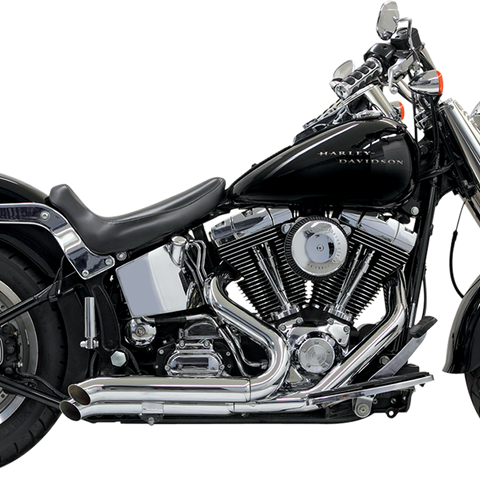 BASSANI XHAUST Pro Street Exhaust - Chrome - Turn Out - '86-'17 Softail Pro-Street Exhaust System - Team Dream Rides