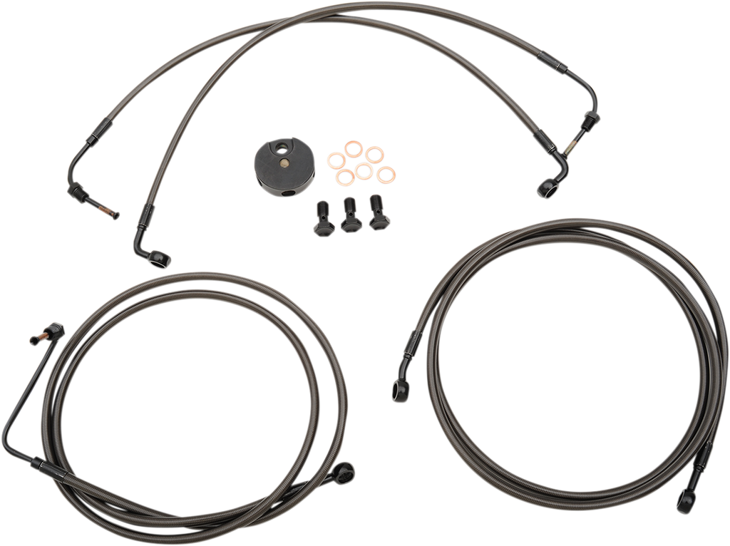 LA CHOPPERS Midnight Brake Lines - Touring ABS Midnight Braided Brake Line Kit - Team Dream Rides