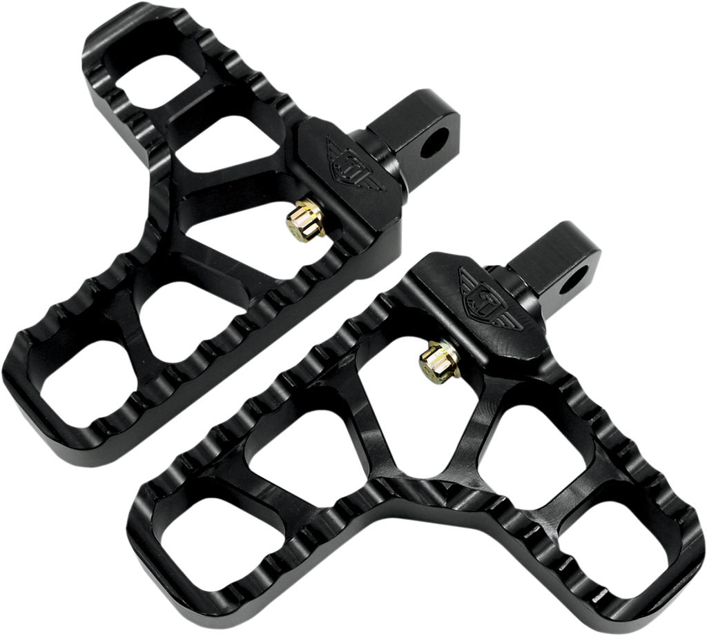 JOKER MACHINE Serrated Peg - With Heel -  Black Adjustable Serrated Billet Footpegs - Team Dream Rides