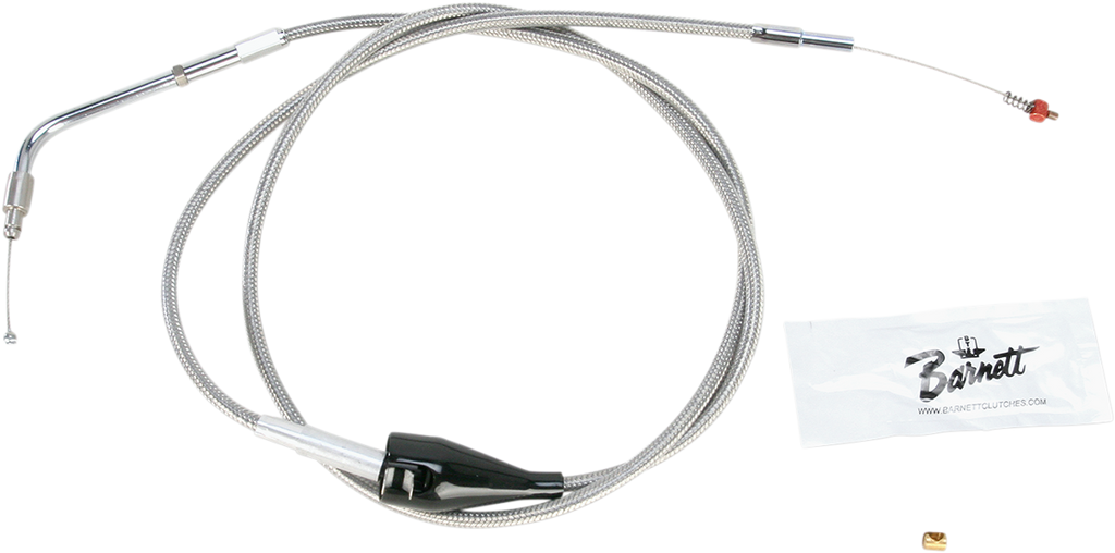 BARNETT Extended 8" Stainless Steel Idle Cable w/ Cruise Stainless Steel Throttle/Idle Cable - Team Dream Rides