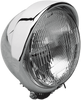 DRAG SPECIALTIES H-4 Headlight with Visor- 5-3/4" - Chrome 5-3/4" Chrome Headlight Assembly w/ Built-In Visor - Team Dream Rides