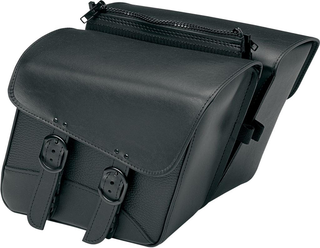 WILLIE & MAX LUGGAGE Compact Black Jack Saddlebag - Slant - Small Compact Black Jack Saddlebags - Team Dream Rides
