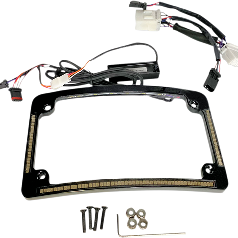 CUSTOM DYNAMICS All in One License Plate Frame - Black Plug & Play Run/Brake/Turn LED Radius License Plate Frame - Team Dream Rides