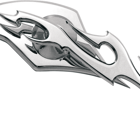 PRO-ONE PERF.MFG. Mirror - Flame - Chrome - Right Billet Aluminum Mirrors with Clear Glass — Flamed - Team Dream Rides