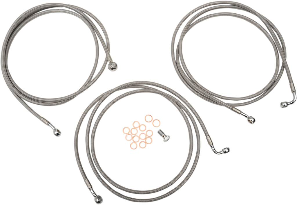 LA CHOPPERS Stainless Steel Brake Lines - Touring ABS Replacement Stainless Steel Braided Brake Line Kit - Team Dream Rides