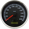 DRAG SPECIALTIES Electronic Speedometer - Black - 220 KPH 5" Programmable Electronic Metric Speedometer - Team Dream Rides