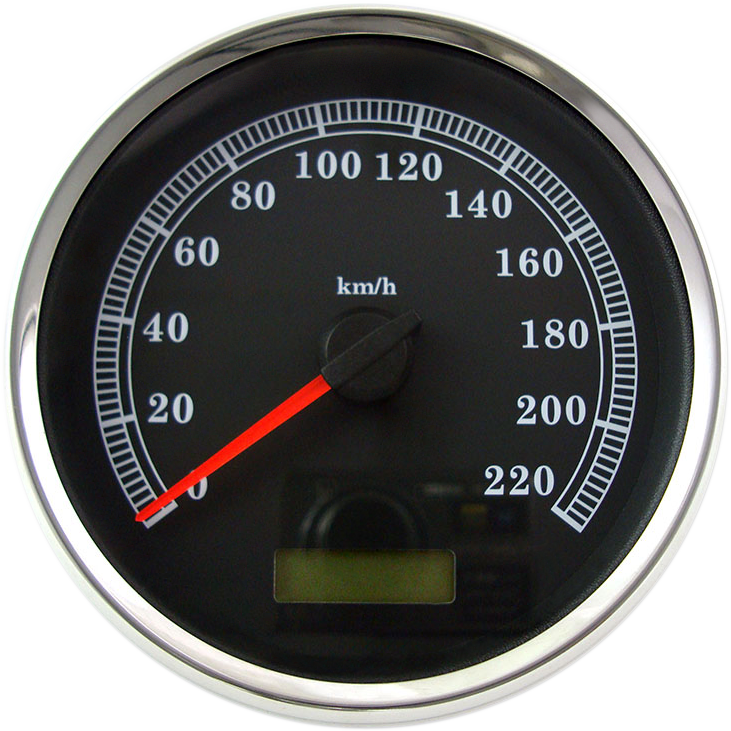 DRAG SPECIALTIES Electronic Speedometer - Black - 220 KPH 5" Programmable Electronic Metric Speedometer - Team Dream Rides