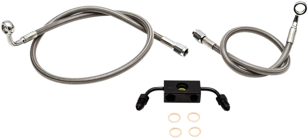 LA CHOPPERS Stainless Steel Brake Lines - Sportster ABS Replacement Stainless Steel Braided Brake Line Kit - Team Dream Rides