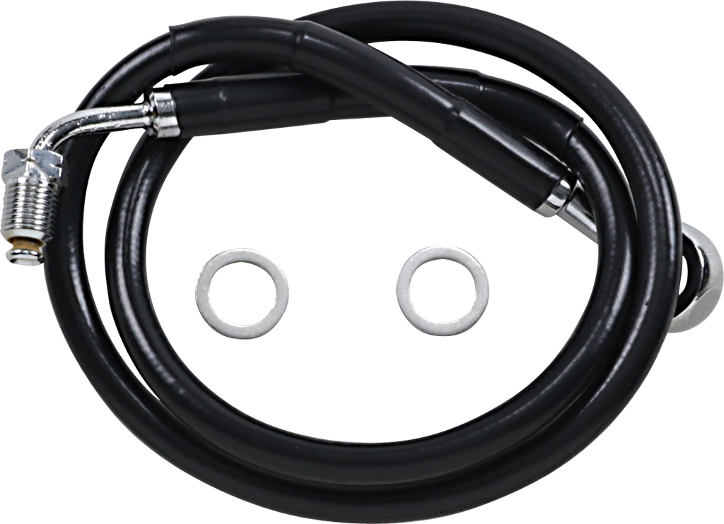 DRAG SPECIALTIES Brake Line - +6" - Black - '18-'20 Softail Extended Length Stainless Steel Brake Line - Team Dream Rides