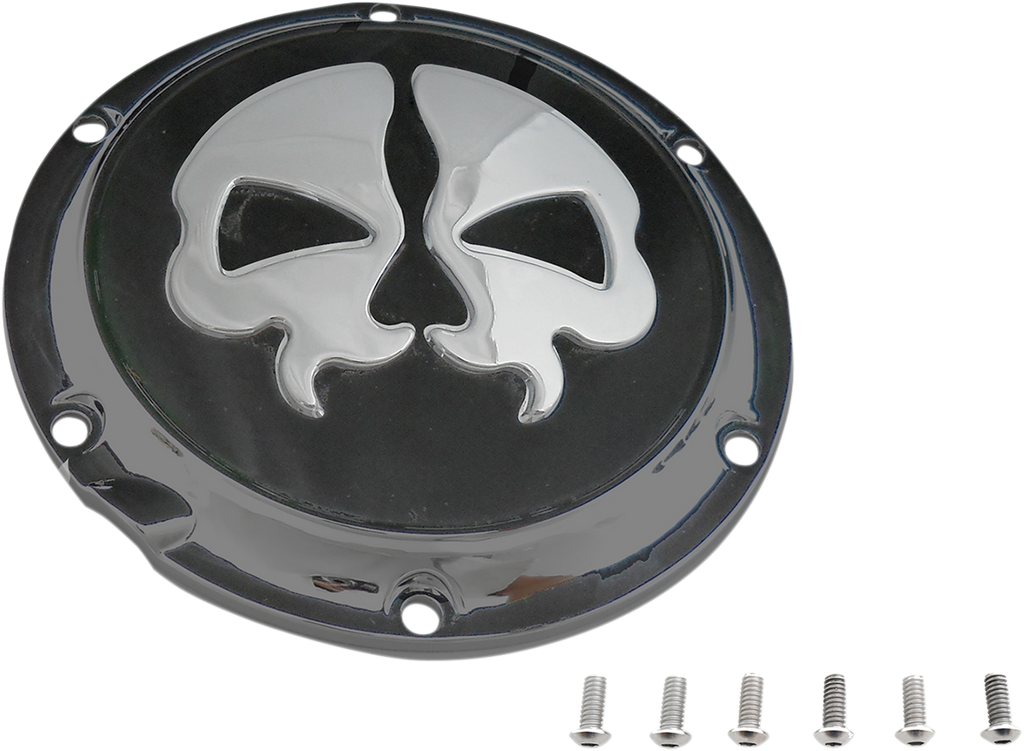 DRAG SPECIALTIES Split Skull Derby Cover - Black Split Skull Derby Cover - Team Dream Rides