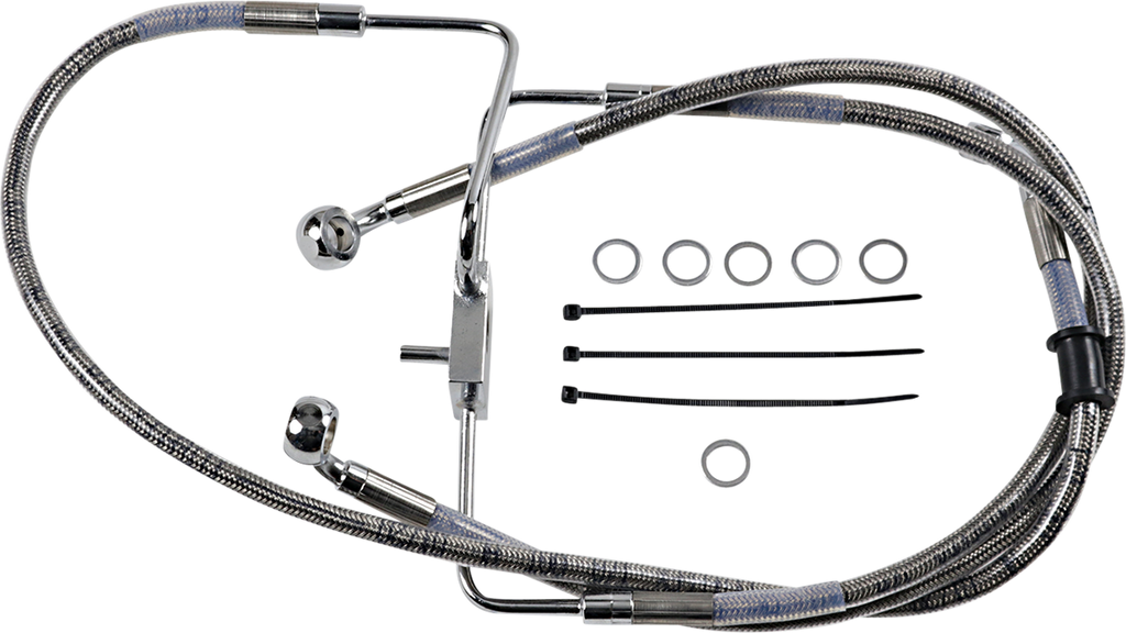 DRAG SPECIALTIES Brake Line - +10" - Stainless Steel - XL Extended Length Stainless Steel Brake Line - Team Dream Rides